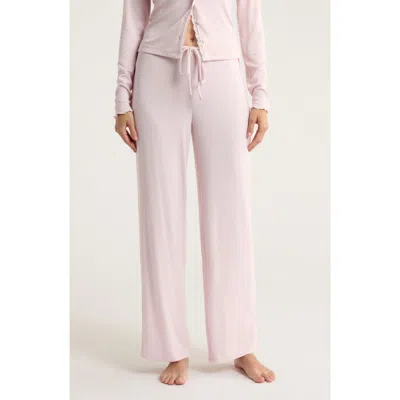Open Edit Daydream Rib Lounge Pants In Pink Cake
