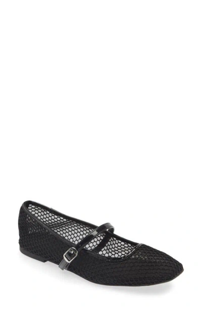 Open Edit Desi Mary Jane Mesh Flat In Black