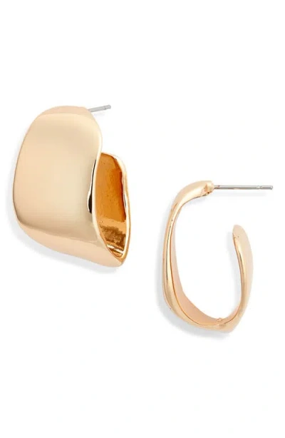 Open Edit Domed Geometric Hoop Earrings
