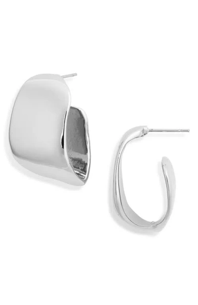 Open Edit Domed Geometric Hoop Earrings