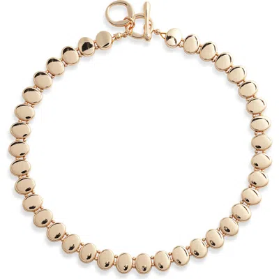 Open Edit Domed Metal Collar Necklace In Gold