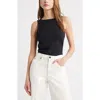 Open Edit Drape Back Sleeveless Top In Black