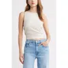 Open Edit Drape Back Sleeveless Top In Brown