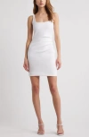 Open Edit Draped Knit Tank Dress In White
