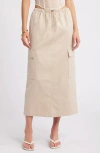 OPEN EDIT OPEN EDIT DRAWCORD MAXI UTILITY CARGO SKIRT