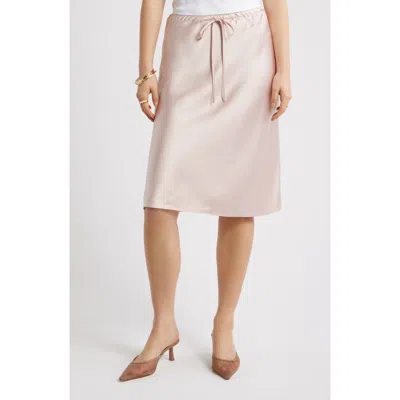 Open Edit Drawstring Satin Skirt In Pink