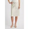 Open Edit Drawstring Satin Skirt In White