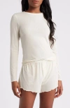 Open Edit Dreamy Rib Sleep Top In Ivory Dove