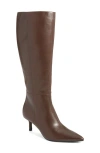 Open Edit Elara Pointed Toe Knee High Boot In Brown
