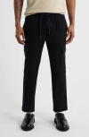 Open Edit Elastic Waist Straight Leg Cargo Pants In Black
