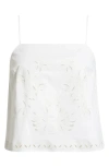 Open Edit Embroidered Poplin Cami In White