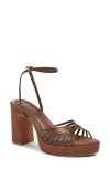 Open Edit Emily Ankle Strap Platform Sandal In Brown
