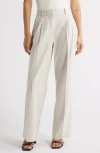Open Edit Everyday Linen Blend Pants In Gray