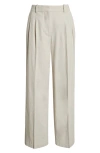 Open Edit Everyday Linen Blend Pants In Grey Moonbeam