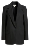 Open Edit Everyday One-button Linen Blend Blazer