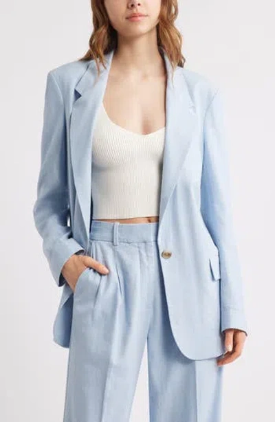 OPEN EDIT OPEN EDIT EVERYDAY ONE-BUTTON LINEN BLEND BLAZER