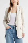 Open Edit Everyday One-button Linen Blend Blazer In Moonbeam