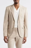 Open Edit Extra Trim Fit Solid Flap Pocket Novelty Blazer In Beige Birch
