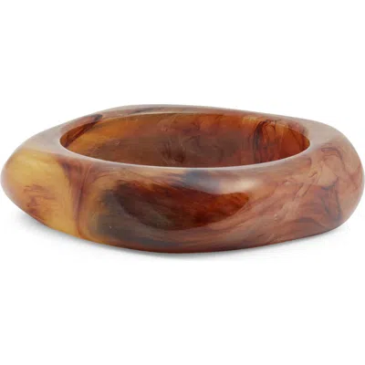 Open Edit Faceted Bangle In Brown