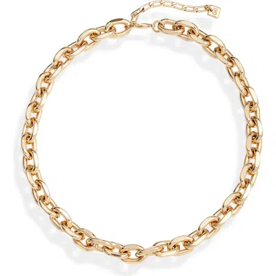 Open Edit Faceted Chain Link Necklace In Gold