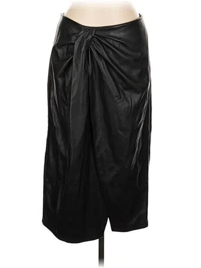 Pre-owned Open Edit Faux Leather Skirt In Black