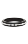 Open Edit Faux Pearl Bangle In White- Black