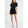 Open Edit Faux Wrap Jersey Dress In Black