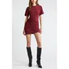 Open Edit Faux Wrap Jersey Dress In Red Grape