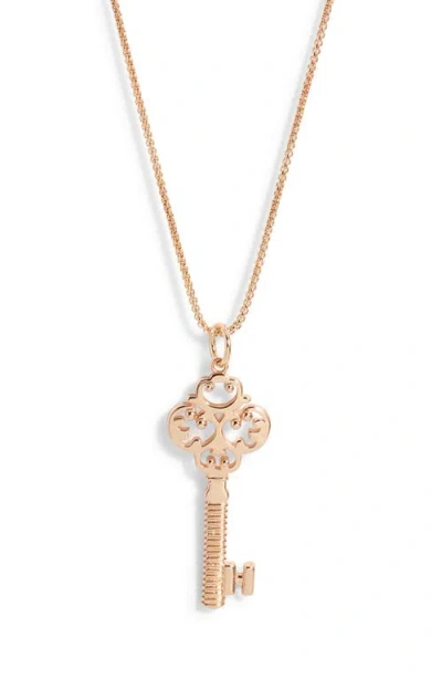 Open Edit Filigree Key Pendant Necklace In Gold