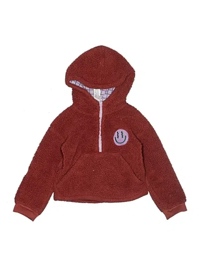 Pre-owned Open Edit Kids' Fleece Jacket In Burgundy