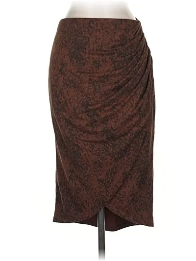 Pre-owned Open Edit Formal Skirt In Brown