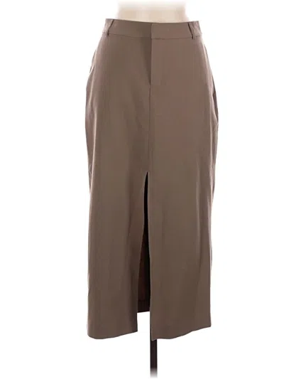 Pre-owned Open Edit Formal Skirt In Brown