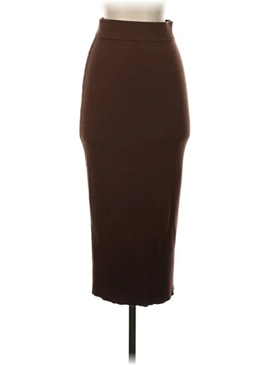 Pre-owned Open Edit Formal Skirt In Brown
