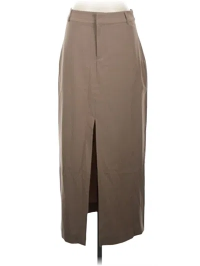 Pre-owned Open Edit Formal Skirt In Brown