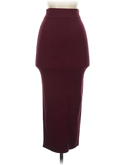 Pre-owned Open Edit Formal Skirt In Burgundy