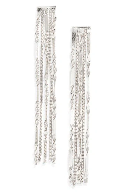 Open Edit Fringe Earrings In Metallic