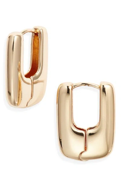 Open Edit Geometric Huggie Hoop Earrings In Gold