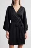 Open Edit Get Ready With Me Satin Robe In Black