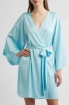 Open Edit Get Ready With Me Satin Robe In Blue Aqua