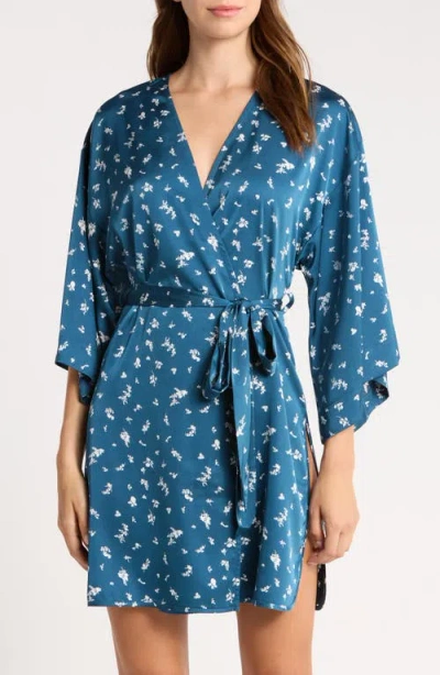 Open Edit Get Ready With Me Satin Robe In Blue