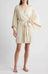 Open Edit Get Ready With Me Satin Robe In Tan Fog