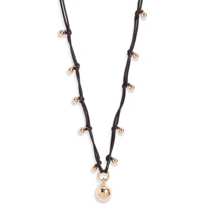 Open Edit Graduated Orb Necklace In Black- Gold