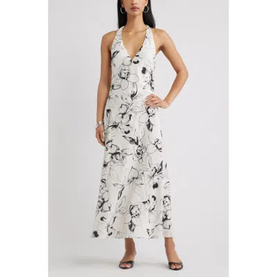 Open Edit Halter Maxi Dress In White
