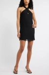 Open Edit Halter Minidress In Black
