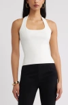 Open Edit Halter Top Sweater In White