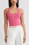 Open Edit Halter Top Sweater In Pink