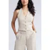 Open Edit Halter Vest In Tan Oxford