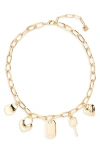 Open Edit Heart Lock Charm Necklace In Gold