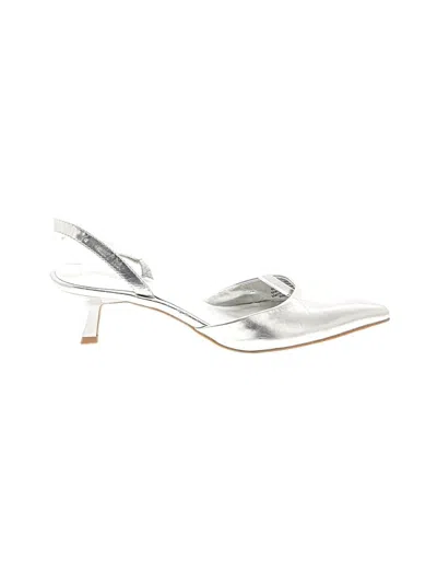 Pre-owned Open Edit Heels In Silver