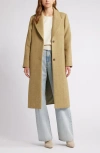 Open Edit Herringbone Coat In Olive Brine